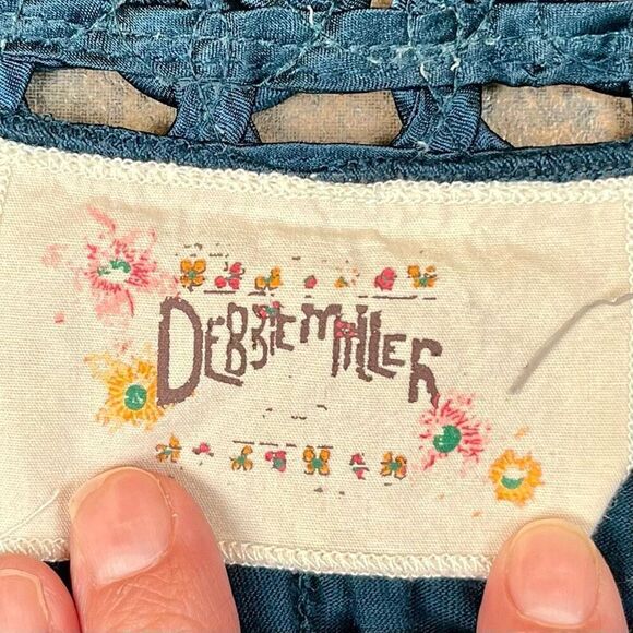 Debbie Miller Turquoise Embroidery Dress Small - Picture 8 of 8